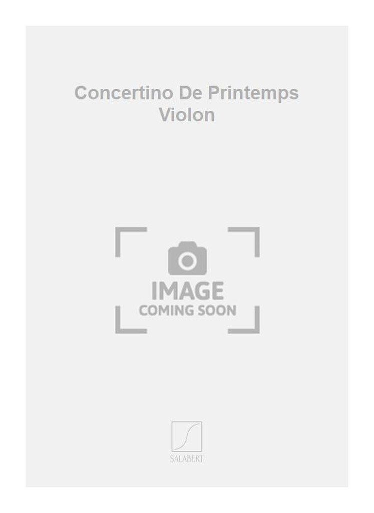 Concertino De Printemps Violon Poche
